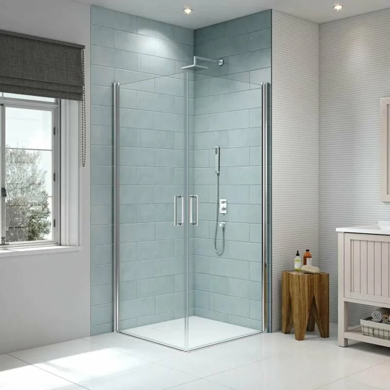 Merlyn 8 Series Frameless Double Pivot Shower Wall 800 X 800mm - S8FPC80H - Image 3