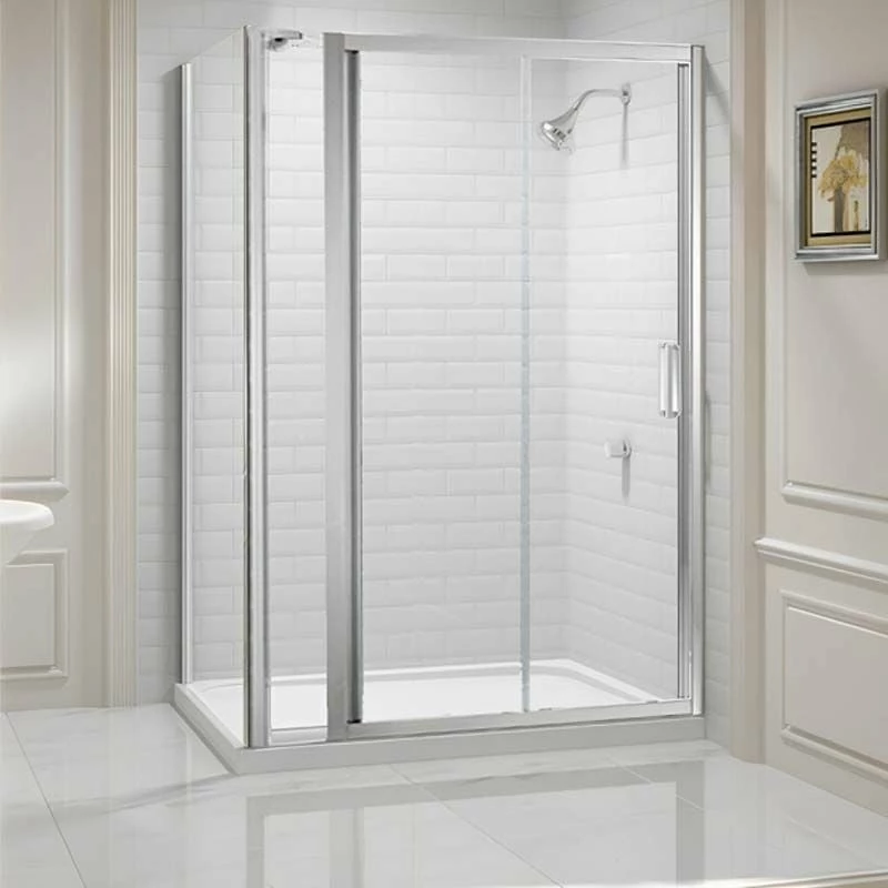 Merlyn 8 Series Sliding Shower Door And Inline Panel 1550mm+ Wide - 1540-1600mm - M88291P2H - Image 2