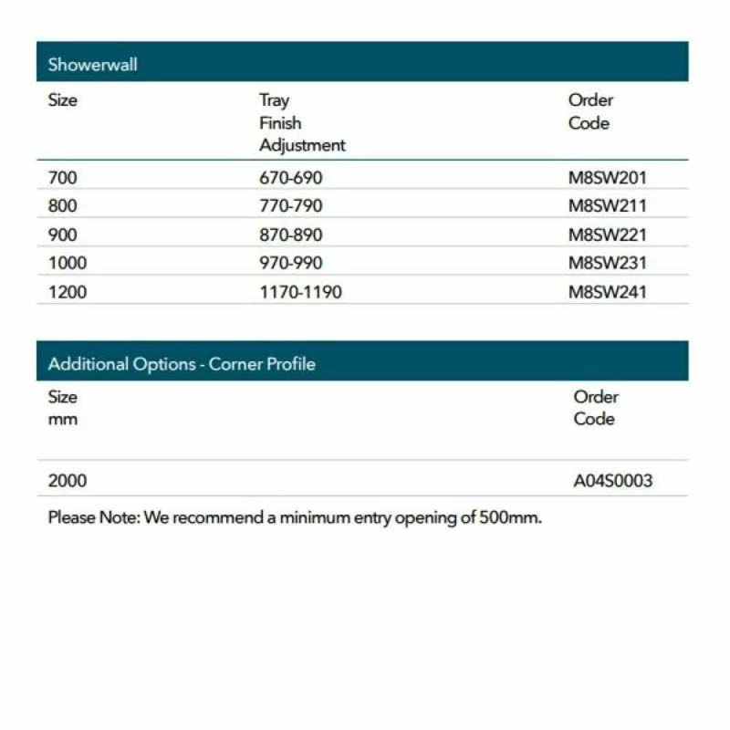 Merlyn 8 Series Showerwall Wetroom Panel 1000mm - M8SW231 - Image 4