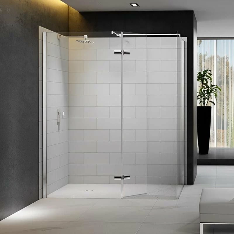 Merlyn 8 Series Walk In Shower Enclosure With Hinged Swivel Panel Including Tray 1500 X 800mm - M8SW400HB