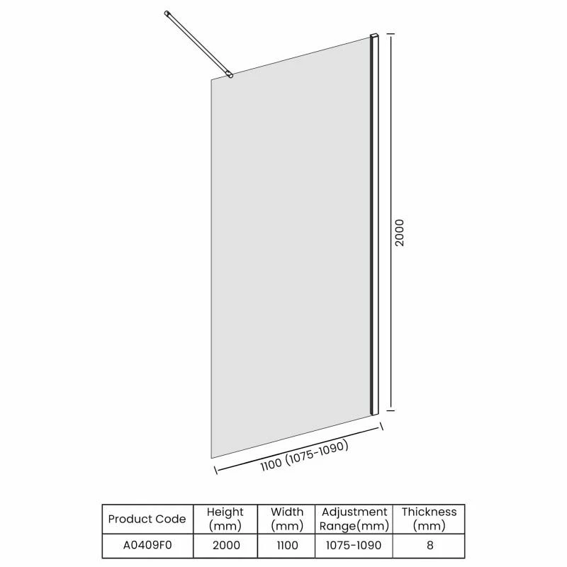 Merlyn Ionic Showerwall Wetroom Panel 1100mm - A0409F0 - Image 3
