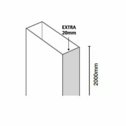Merlyn Black Sliding Shower Door Extension Profile - BLKFSLEXT