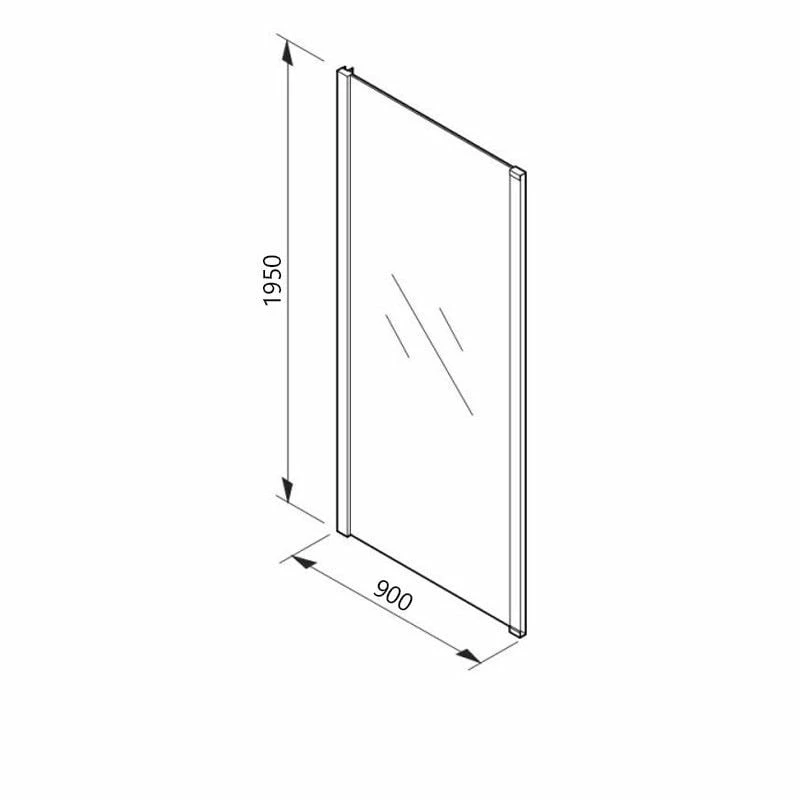 Merlyn 8 Series Frameless Hinged Bifold Side Panel 900mm - M82103 - Image 2