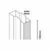 Merlyn 8 Series Framed Extension Profile 20mm - Chrome - M8EXT20
