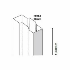 Merlyn 8 Series Framed Extension Profile 20mm - Chrome - M8EXT20