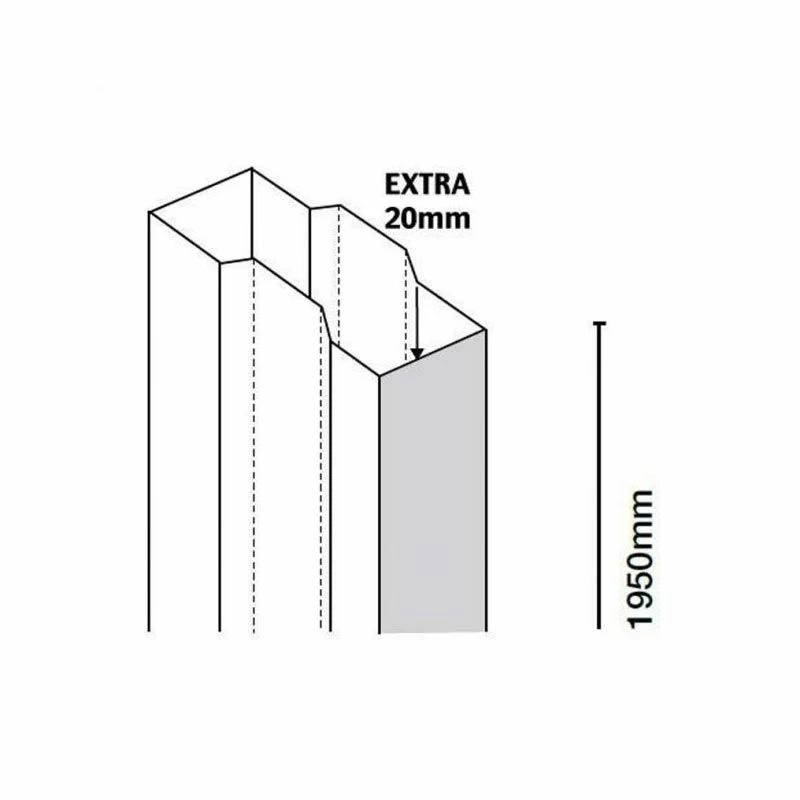 Merlyn 8 Series Framed Extension Profile 20mm - Chrome - M8EXT20