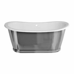 Burlington Balthaza 1675 X 761mm Freestanding Soaking Bath No Tap Holes - Chrome - N25CS