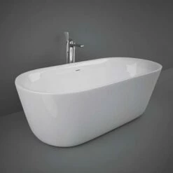 RAK Ceramics Contour 1800 X 800mm Freestanding Round Bathtub - Beige - CONBT218080AWHA