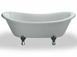 Burlington Bateau Double Ended 1640 X 700mm Freestanding Bath No Tap Holes - White - T10F