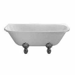 Burlington Avantgarde Double Ended Back To Wall 1700 X 750mm Freestanding Bath No Tap Holes - White - T12D