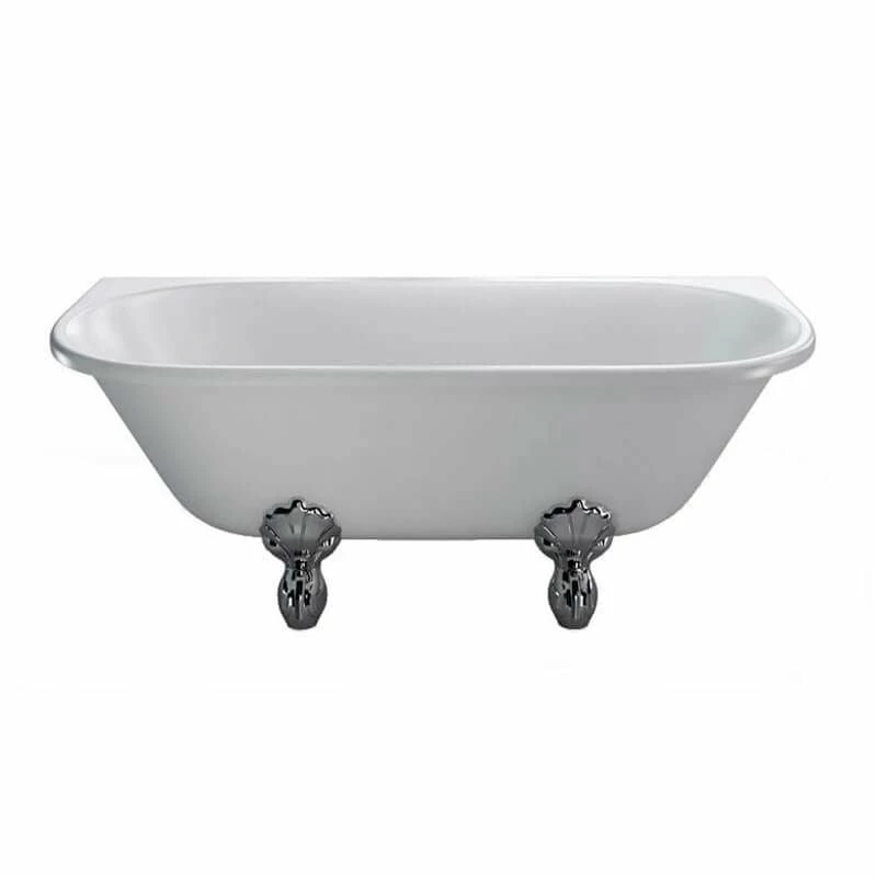 Burlington Avantgarde Double Ended Back To Wall 1700 X 750mm Freestanding Bath No Tap Holes - White - T12D