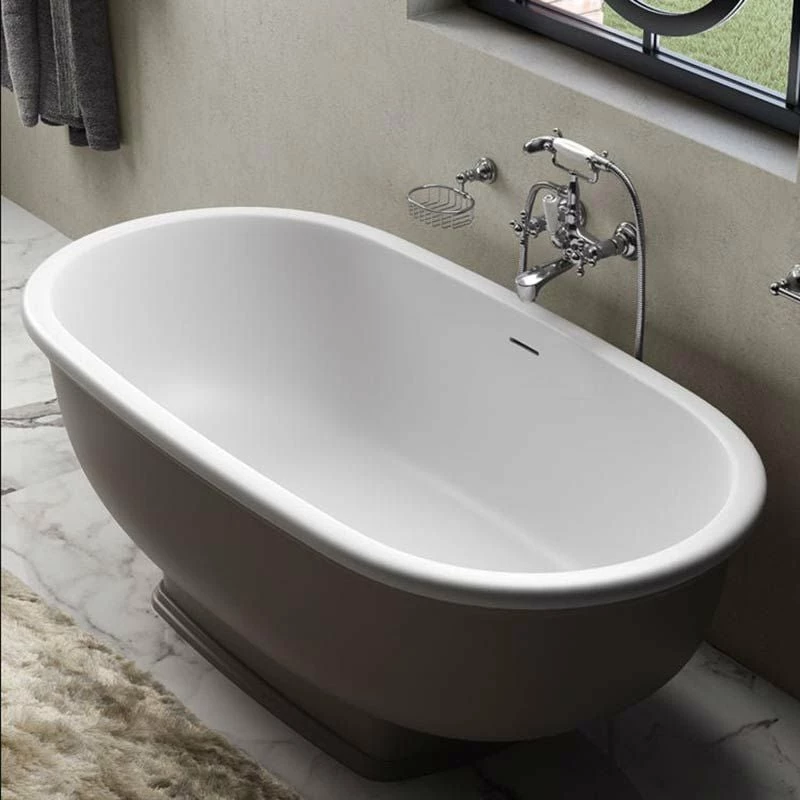 RAK Ceramics Washington Freestanding Bath 1560 X 810mm - Matt Grey - WTBT15681503 - Image 2